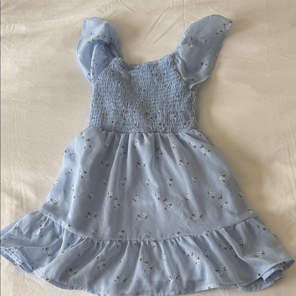 Cat & Jack Light Blue Floral Kids Dress